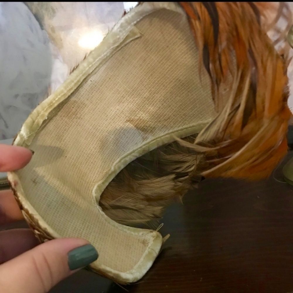 VINTAGE 1960'S PHEASANT FEATHER HEAD BAND - Picture 5 of 7
